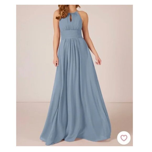 Azazie Dresses & Skirts - Azazie Bonnie (Dusty Blue) + Travel Garment Bag